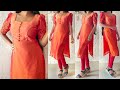 Princess Cut Slit Kurti Cutting & Stitching | Potli buttons neck design | Kurti cutting & stitching