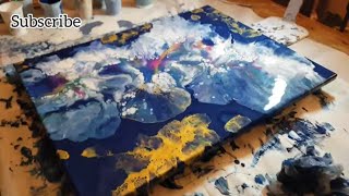 BIG Dutch Pour with a GOLD Twist! Acrylic Pouring Techniques