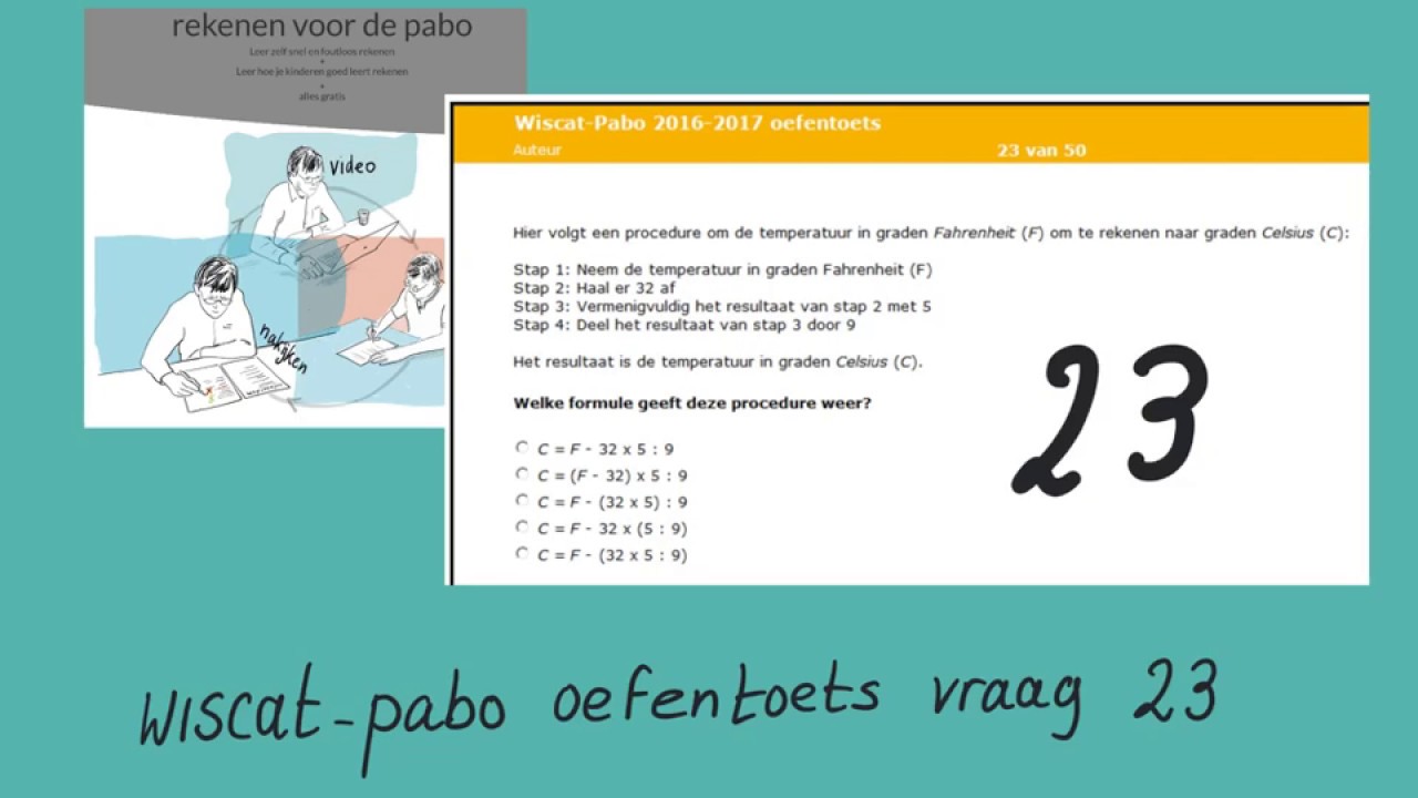 WISCAT Pabo Oefentoets Vraag 23 - YouTube