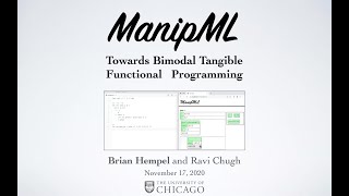 ManipML: Towards Bimodal Tangible Functional Programming