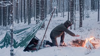 Я НЕ ОЖИДАЛ СТОЛЬКО СНЕГА! НОЧЬ В ЗИМНЕМ ЛЕСУ ПОД ТЕНТОМ