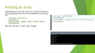 COMP1010 Arrays: Accessing, Printing, Looping