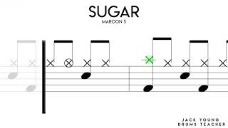 Sugar - Maroon 5 - Drums Notation 🎵