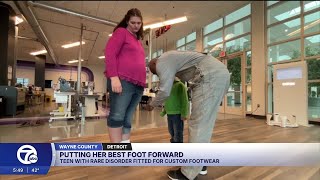 Arkansas teen with rare condition gets custom-designed shoes