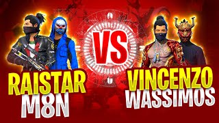 M8n, Raistar vs Vincenzo, wassimos || Free Fire friendly Clash squad Battle - Nonstop gaming