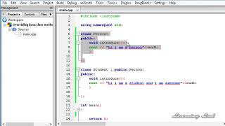 076 C++ Overriding Base Class Methods in Derived Class Cpp Video Tutorial