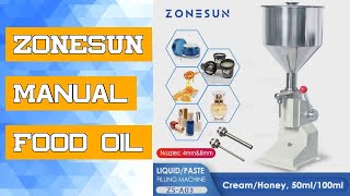 ZONESUN Manual Food Oil Filling Machine Water Sauce Cream Honey Liquid Paste Packaging Equipment Sha