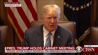 President Trump holds Cabinet meeting at White House, Melania Trump visits detention center