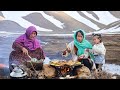 Harvesting wild Vegetables from the Mountains | Shepherd Mother Cooking Shepherd Food in the Nature