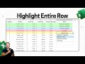 Automatically Highlight Entire Row Based on a Status | Excel Conditional Formatting