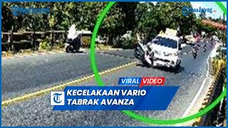 Detik-detik Kecelakaan Vario Tabrak Avanza Kursus Stir Terekam CCTV