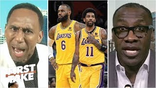 FIRST TAKE | Stephen A. & Shannon DISCUSS LeBron wants Lakers trade for Kyrie Ir