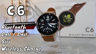 C6 Unboxing Smartwatch 1.3 HD Display ECG Heart Rate Blood Pressure Bluetooth Call Waterproof