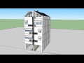 architecture 5 storey apartment sketchup animation in 4k