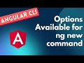 5. Different types of options available in the ng new command for creating Angular App - Angular CLI