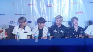 160903 BTS presscon in Manila speaking in tagalog