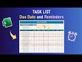 STEP by STEP: Build a Excel Task List Dashboard with Progress, Completion and Due Date Reminders