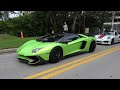 bugatti veyron aventador svj sf90 mclaren loud supercars blasting to supercar saturdays florida