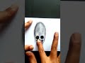 How to Draw 3D Skulls Realistis / Drawing Simple  #drawing #eraser #art