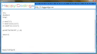 Convert string to int, double and long c code example