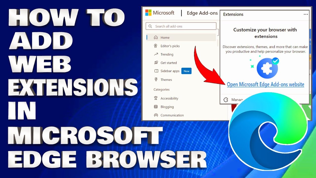 How To Add Web Extensions In Microsoft Edge Browser Tutorial Youtube