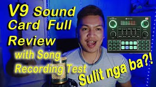 V9 Sound Card Review with Song Recording Test | Unboxing | BM-800 Condencer Mic