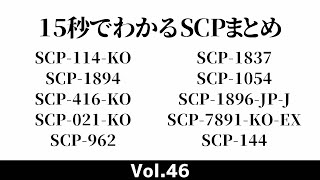 15秒でわかるSCPまとめ #46