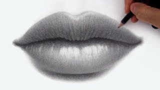 How to Draw + Shade Lips in Pencil