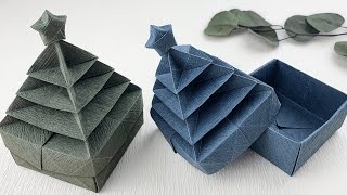 Gift Wrapping Ideas | Origami Christmas Tree Gift Box（Step By Step）