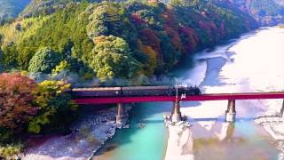 空散歩【ドローン MCO 空撮】　紅葉の大井川鉄道SL　そこにある感動をありのまま