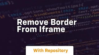 remove border from iframe