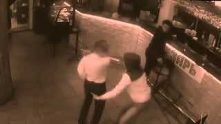 waitress knocks out grabby customer...!!!!