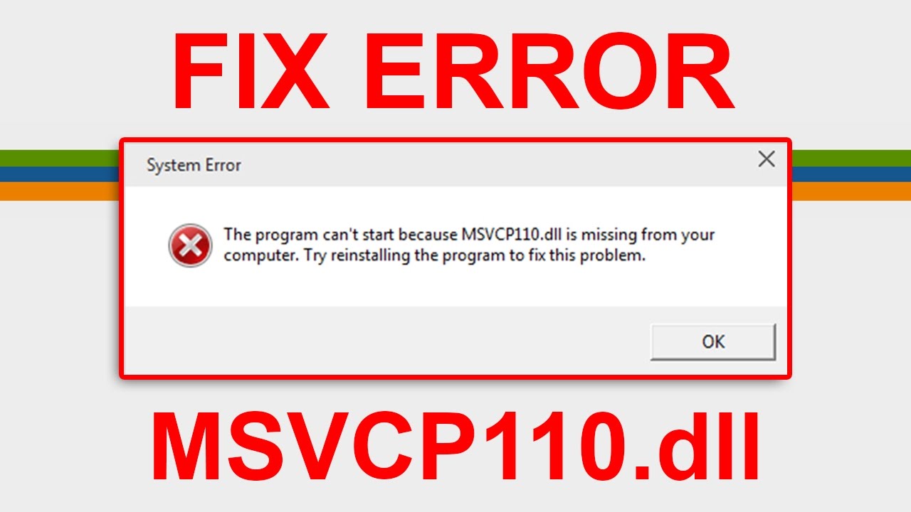 C выполнение dll. Msvcp110.dll. Error 110. Error Fix. Msvcp140_1.dll.