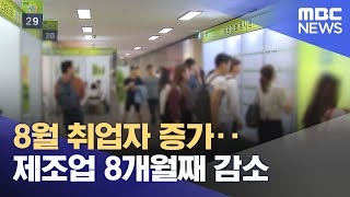 8월 취업자 증가‥제조업 8개월째 감소 (2023.09.13/12MBC뉴스)