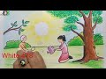 easy scenery drawing of tree plantations world environment day drawing how to draw save nature