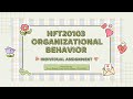 HFT20103 | INDIVIDUAL ASSIGNMENT | ORGANIZATIONAL BEHAVIOUR | PERSONALITY