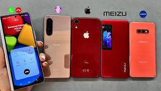 Samsung Galaxy Z FOLD3 calling Sony Xperia 5 + iPhone XR + Galaxy S10e + Meizu Pro 7