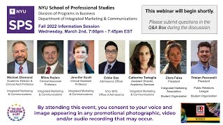 NYU SPS Integrated Marketing, and Public Relations and Corporate Communication Information Session