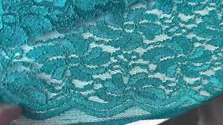 Teal Stretch Glitter Lace - Vindication