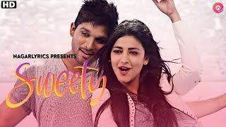Sweety (Lyrics With English Translation) - Race Gurram | Allu Arjun, Shruti Hassan | Telugu Songs