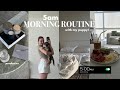 5AM MORNING ROUTINE: *productive* w/my 9 week old puppy! realistic healthy habits, journal & running