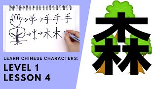 Learn Chinese Characters: Level 1 Lesson 4 手木林森 (Handwriting Hanzi, Stroke Orders) 한자 학습:초급 레슨 学写汉字