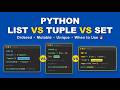 Python Lists vs Tuples vs Sets (Visually Explained) | Python Tutorial for Beginners #9