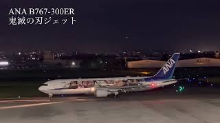 2023.8.15 宮崎空港 ANA613 羽田⇒宮崎 B767-300ER 鬼滅の刃ジェット飛来