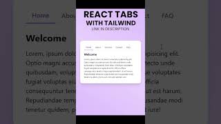 Create React Tabs with Tailwind Tutorial #html #css #react #javascript #webdevelopment #coding #web