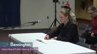 Bennington Select Board Public Hearing // 1-6-25