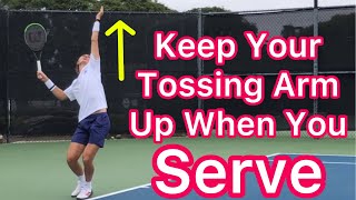 Keep Your Tossing Arm Up For More Serve Power (Sebastian Korda Tennis Technique)