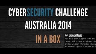 CYSCA 2014 - Not Enough Magic : Network Forensics challenge 1