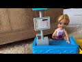 barbie chelsea snack stand with grocery store checkout review