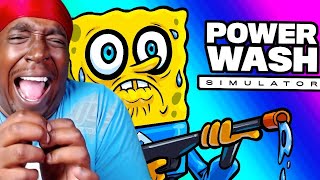 Reaction To Powerwash Simulator - The Forbidden Spongebob Episode